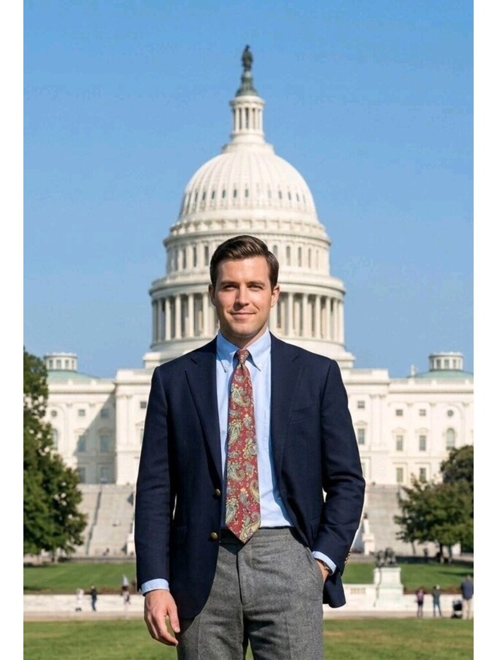 Men's Capital Hill Tie 100 Percent Silk Unique Vintage